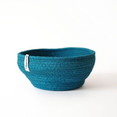 Bol rond en jute bleu