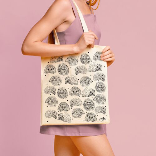 Hedgehogs Cotton Tote Bag