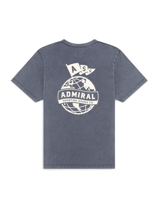 The Admiral Globe T-Shirt - Brunea Blue Wash