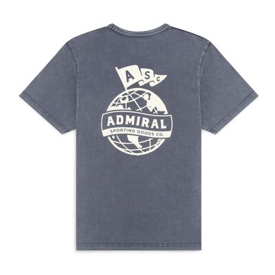 The Admiral Globe T-Shirt - Brunea Blue Wash