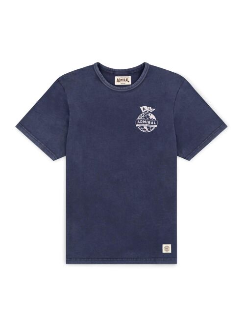 The Admiral Globe T-Shirt - Ensis Navy Wash