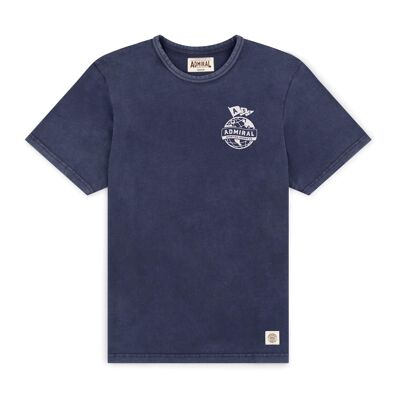 Das Admiral Globe T-Shirt - Ensis Navy Wash
