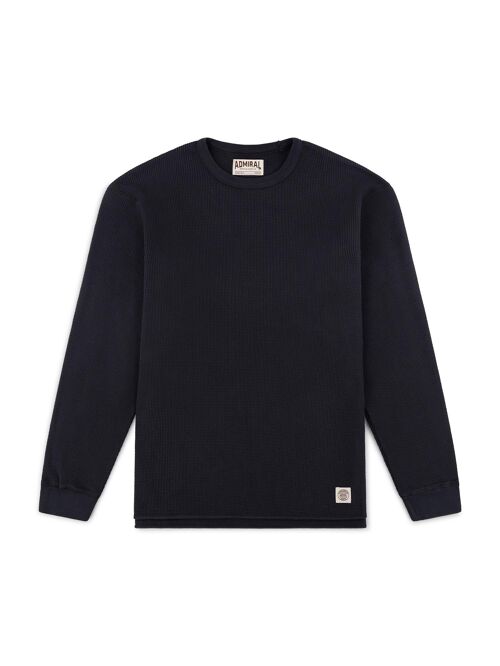 Granby Waffle Long Sleeve T-Shirt - Foax Black