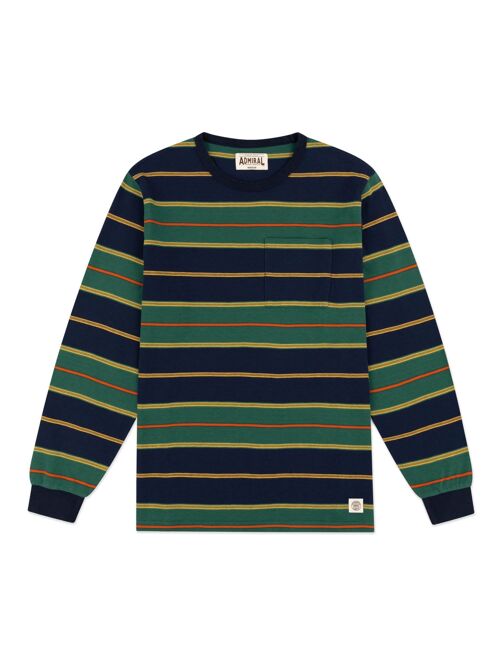Gowan Stripe Long Sleeve T-Shirt - Green / Navy / Yellow