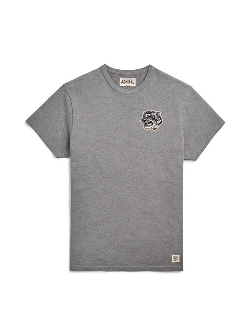 Tiger Head B/W Chenille Logo T-shirt - Condor Grey Marl