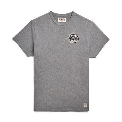 Tiger Head B/W Chenille Logo T-shirt - Condor Grey Marl