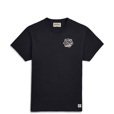 T-shirt Tiger Head B/W Chenille Logo - Cerf-volant Noir