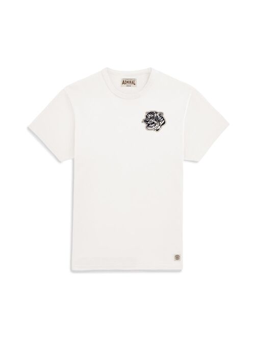 Tiger Head B/W Chenille Logo T-shirt - Gyr White