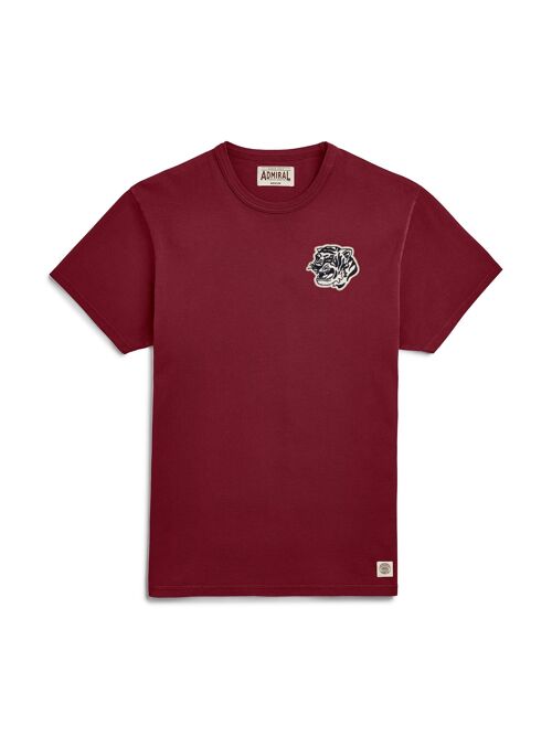 Tiger Head B/W Chenille Logo T-shirt - Pondicherry Red