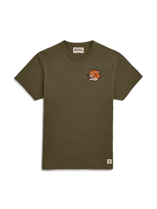 Tiger Head Chenille Logo T-shirt - Alder Green