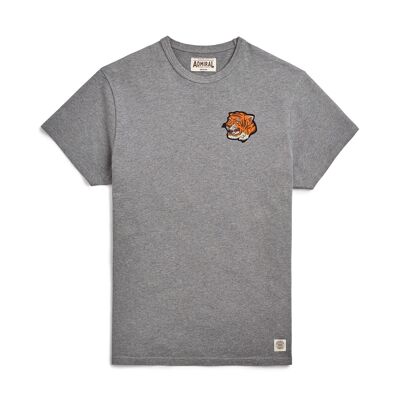 Tiger Head Chenille Logo T-Shirt - Condor Grau meliert
