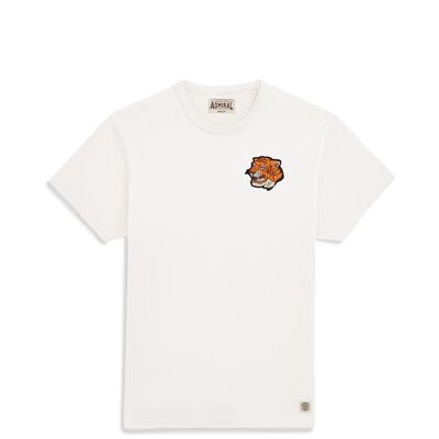 Tiger Head Chenille Logo T-shirt - Gyr White