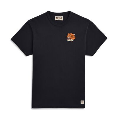 T-shirt Tiger Head Chenille Logo - Nero Aquilone