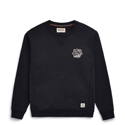 Tiger Head B/W Chenille Logo Sweatshirt - Kite Black
