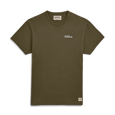 ASGco. Strip Chenille Logo T-Shirt - Erlengrün