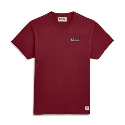 ASGco. Strip Chenille Logo T-Shirt - Pondicherry Red