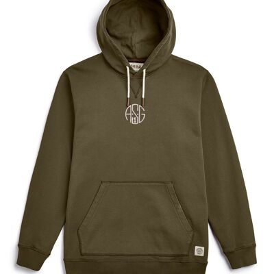 ASGco. Circle Chain Stitch Logo Hoodie - Erlengrün