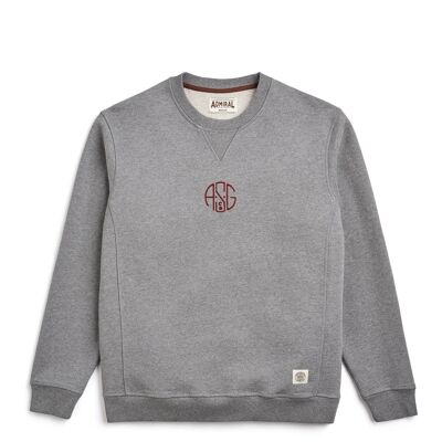 ASGco. Circle Chain Stitch Logo Sweatshirt - Condor Grey Marl