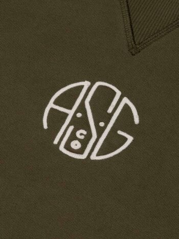 ASGco. Sweat-shirt à logo et point de chaînette circulaire - Vert aulne 2