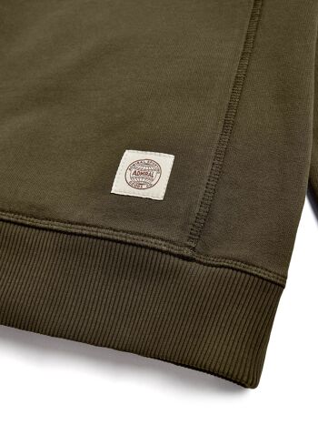 ASGco. Sweat-shirt à logo et point de chaînette circulaire - Vert aulne 3