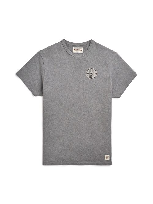 ASGco. Circle Chenille Logo T-Shirt - Condor Grey Marl