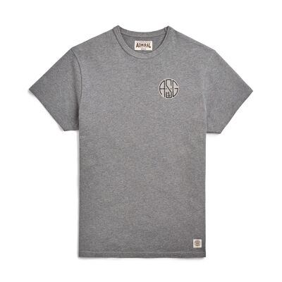 ASGco. Circle Chenille Logo T-Shirt - Condor Grey Marl