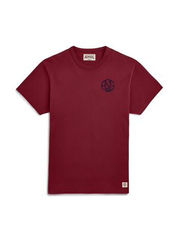 ASGco. T-Shirt Logo Point de Chaînette Cercle - Rouge Pondichéry 1