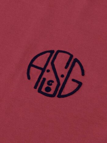 ASGco. T-Shirt Logo Point de Chaînette Cercle - Rouge Pondichéry 2