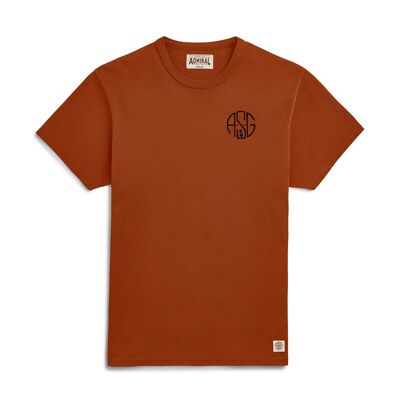 ASGco. T-shirt con logo a punto catenella circolare - Osprey Clay