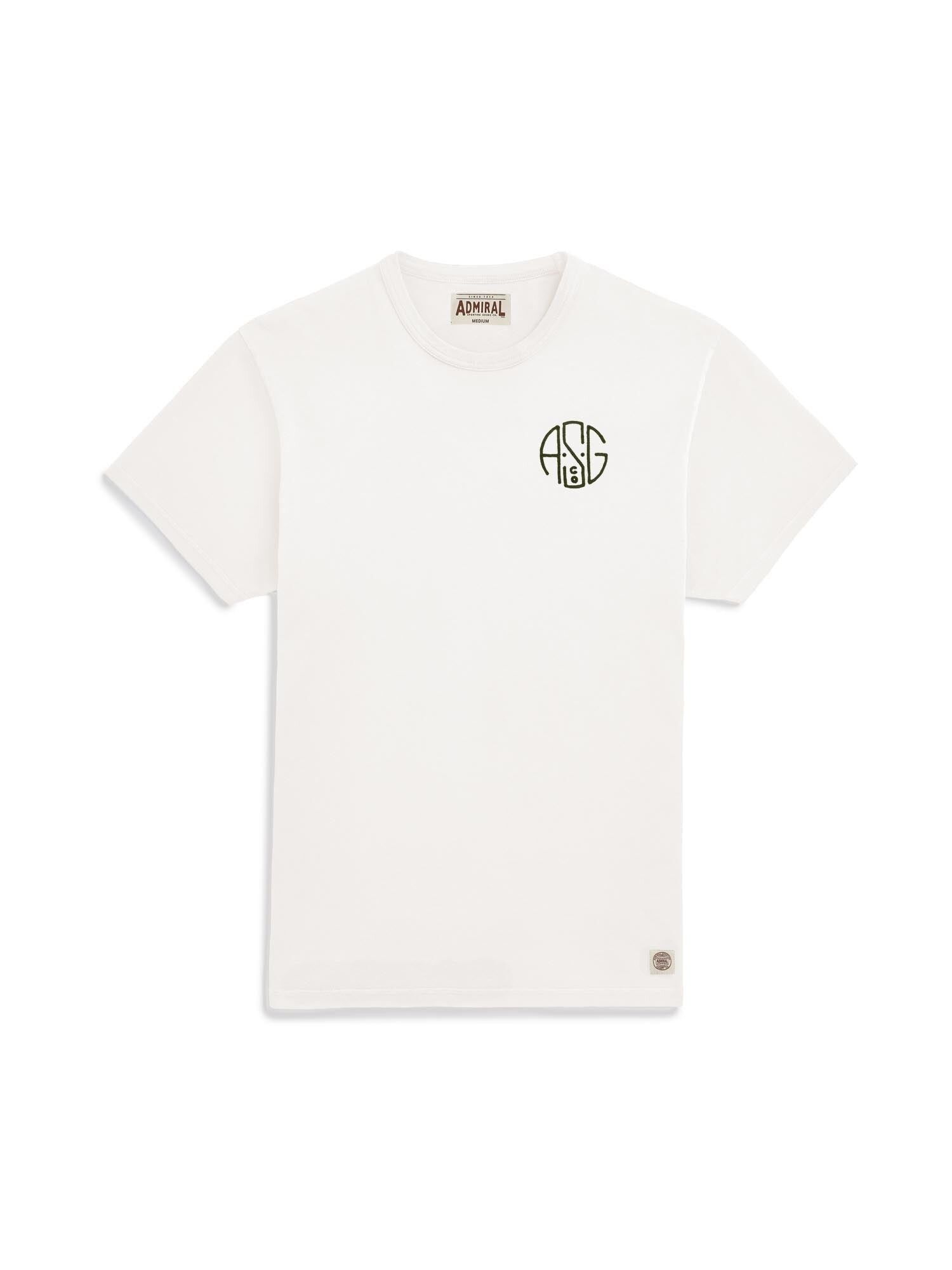 Buy wholesale ASGco. Circle Chain Stitch Logo T-Shirt - Gyr White