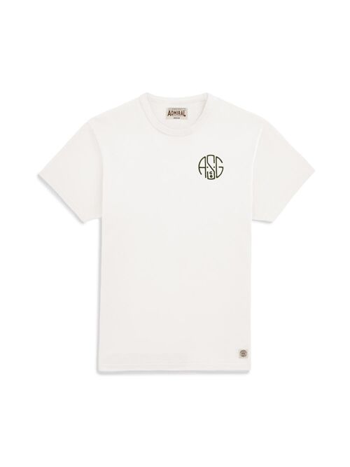 ASGco. Circle Chain Stitch Logo T-Shirt - Gyr White