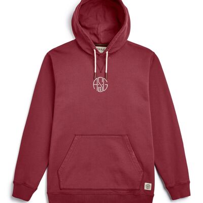 ASGco. Circle Chain Stitch Logo Hoodie - Pondicherry Red