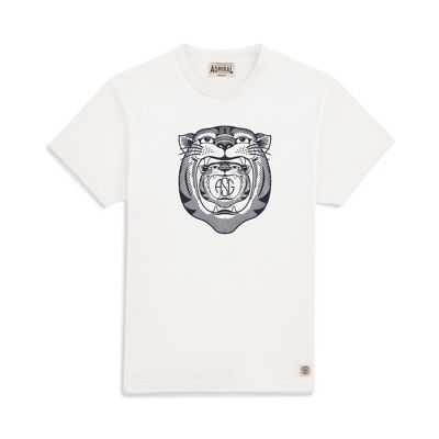 Aylestone T-Shirt Two Tiger Head - Gyr White