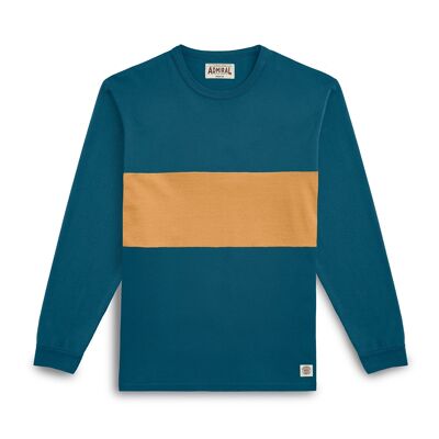 Warren Long Sleeve T-shirt - Buzzard Blue/ Sun Yellow