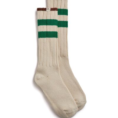 Frog Island Sock - Harrier Green/ Ecru