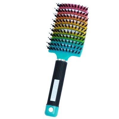 Anti-tangle hair brush rainbow