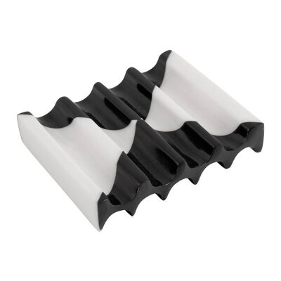 Chevron Soap Dish - Black & White