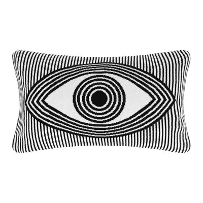 Stripe Eye Cushion - 30x50cm - Black & White