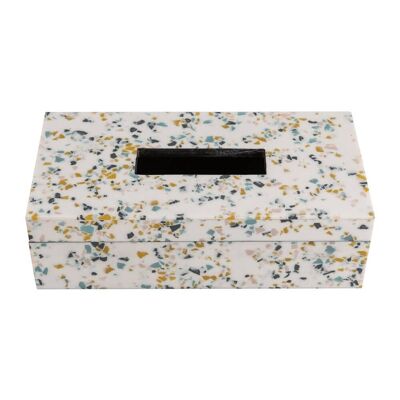 Terrazzo Tissue Box - White