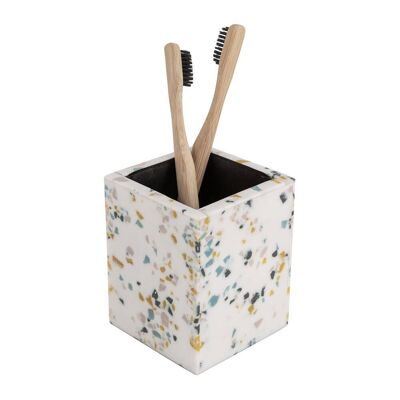 Terrazzo Toothbrush Holder - White