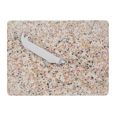 Terrazzo Cheese Platter With Knife