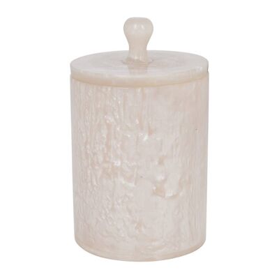 Marbled Resin Storage Pot - Ivory