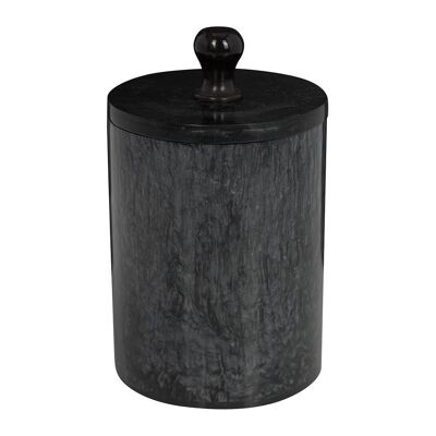 Marbled Resin Storage Pot - Black