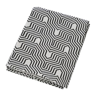 Geometric Knitted Throw - Black/White