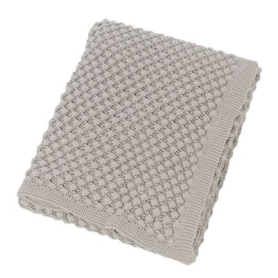 Textured Knitted Throw - 130x170cm - Grey