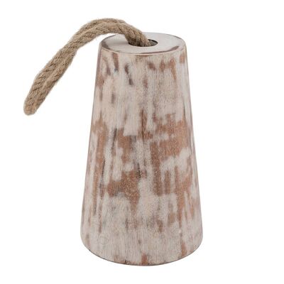 Wooden Door Stop With Rope Handle - Cone