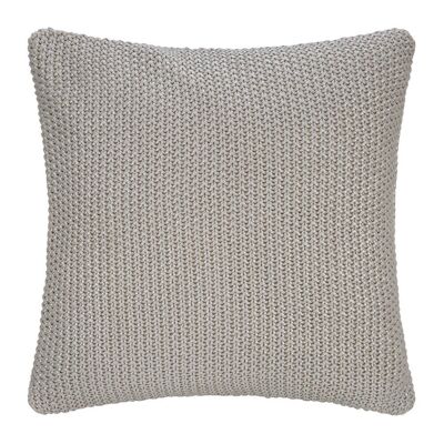 Metallic Cable Knit Cushion - 45x45cm - Grey/Silver