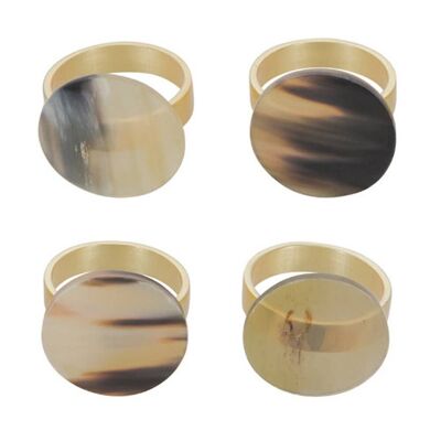 Buffalo Horn Napkin Ring - Set of 4
