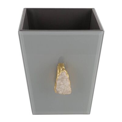 Glass and Agate Waste Bin - Grey