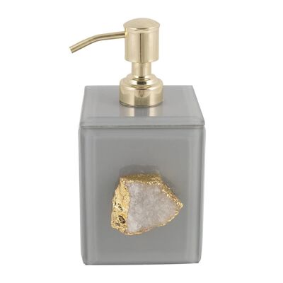 Glass and Agate Soap Dispenser - Grey